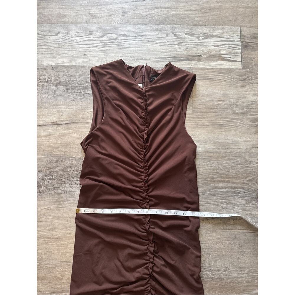 ZARA CENTRAL RUFFLED MIDI DRESS- BRAND NEW WITH TAG - SIZE XS - Picture 6 of 8
